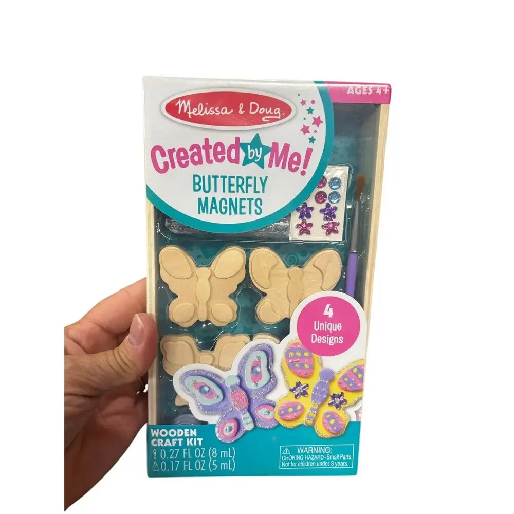 Melissa & Doug Created by Me! Butterfly Magnets Wooden Craft Kit new in box NWT